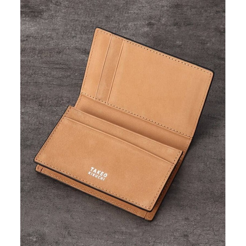 Takeokikuchi Soft & Natural Mini Mesh Leather Business Card Holder,