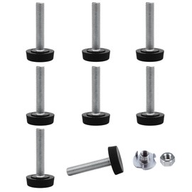 SKIR'CO Furniture Leveling Feet M8 x 40mm Adjustable Round Legs 25mm Diameter M8 Thread Leveling Foot (Nuts Included) Pack of 8