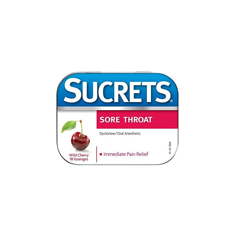 Sucrets Classic Sore Throat Lozenges, Wild Cherry, 18 Count