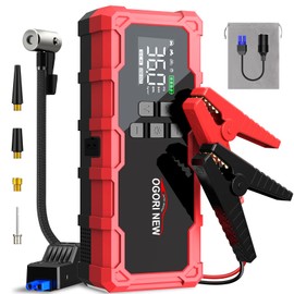 8000A Jump Starter with Air Compressor, 26800mAh 150PSI Portable Car Battery Jump Starter (All Gas/16L Diesel), 12V Supersafe Jump Box Car Battery Booster with Jumper Cables, Lights, Cigarette Lighter
