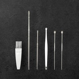 Stainless Steel Earpick, Ear Cleaning Tool, Earwax Remover 6-Piece Set / 스텐 귀이개 귀청소도구 귀지제거기 6종