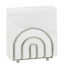 Home Basics Paper Freestanding Tissue Dispenser for Kitchen Countertops, Dining, Picnic Table, Indoor & Outdoor Use, Durable Storage Satin Nickel Collection Napkin Holder [Misc.]