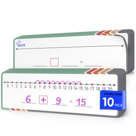SCRIBBLEDO Dry Erase Number Line for Students 4”x12” Small White Board Dry Erase Sheets Math Manipulatives Number Lines for Classroom Supplies Teacher Pack 10 Sheets