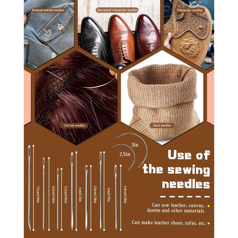 DIUDUS 218 Yards Waxed Thread, Leather Sewing Waxed Thread with