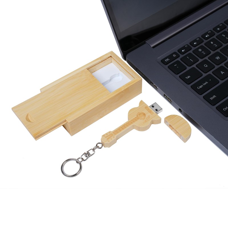 Guitar Shaped Maple Wood Memory Stick USB Flash Drive in
