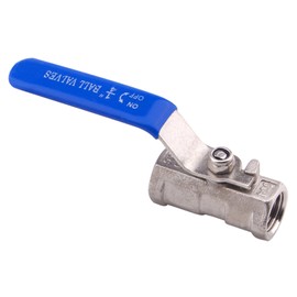 DERNORD Stainless Steel Ball Valve 1PC Type 0.25 Inch NPT Standard Port for Water, Oil, and Gas (Pack of 2)