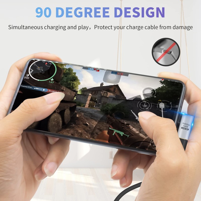 Duttek Right Angle USB C Adapter (Pack of 2) USB