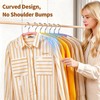 14 Pack Metal Hangers, No Shoulder Bump Non-Slip Curved Sweater