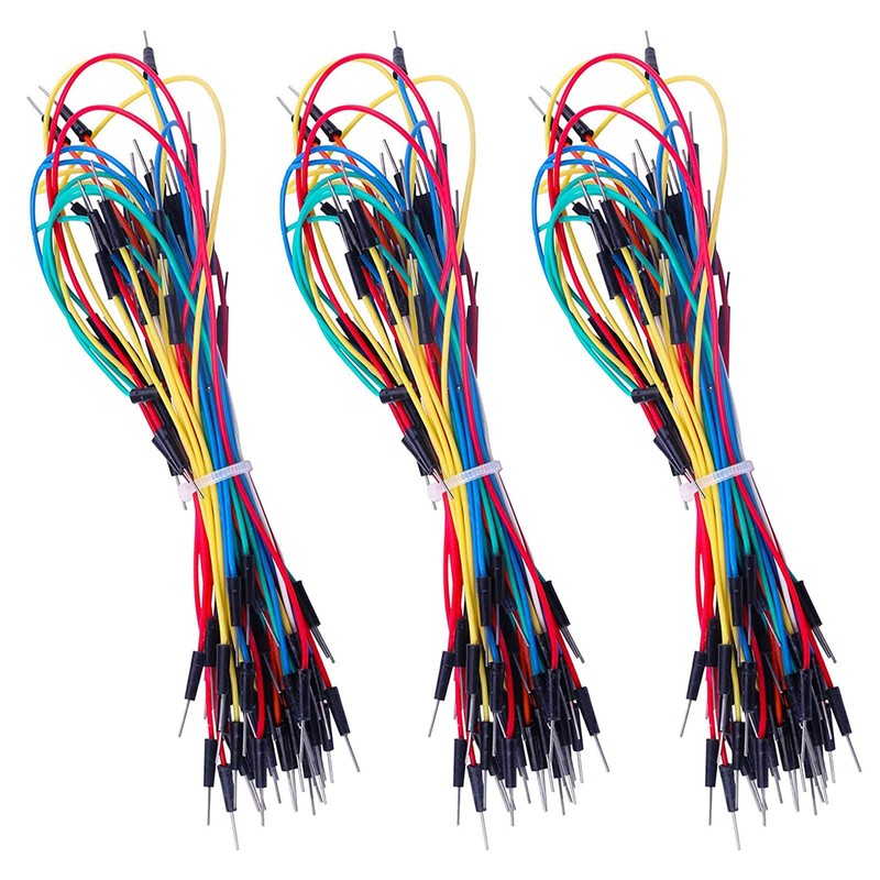 HUAZIZ 3 x 65 Pieces Jumper Wire Cable Male Male