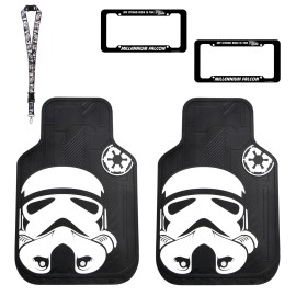 PlastiColor New 5pc Storm Trooper Car Truck Rubber Floor Mats License Plate Frames Lanyard