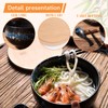 Japanese Ramen Bowl Set with Chopsticks and Spoon Hand-Painted Blue