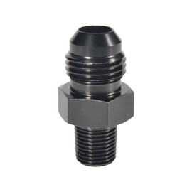 STPCTOU 6AN Male Flare to 1/8" NPT Pipe Fitting Adapter, Aluminum Straight 6AN to 1/8" NPT Male Hose Fitting Adapter for Automotive Replacement Fuel System Fittings(Black Anodized)