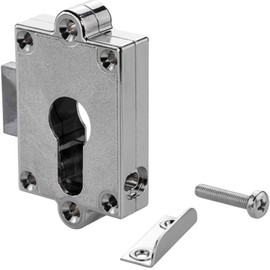 Gedotec Reno Screw-On Lock Box Bolt Lock Profile Cylinder Furniture Lock Reno Screw-On Lock Nickel-Plated Door Lock Backset: 25 mm Pack of 1 Cylinder Lock for Cabinet Doors and Furniture