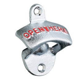 BarCraft KCBCWALL Wall Mounted Bottle Opener, Retro Design, 6.5 x 3 x 8cm, Silver