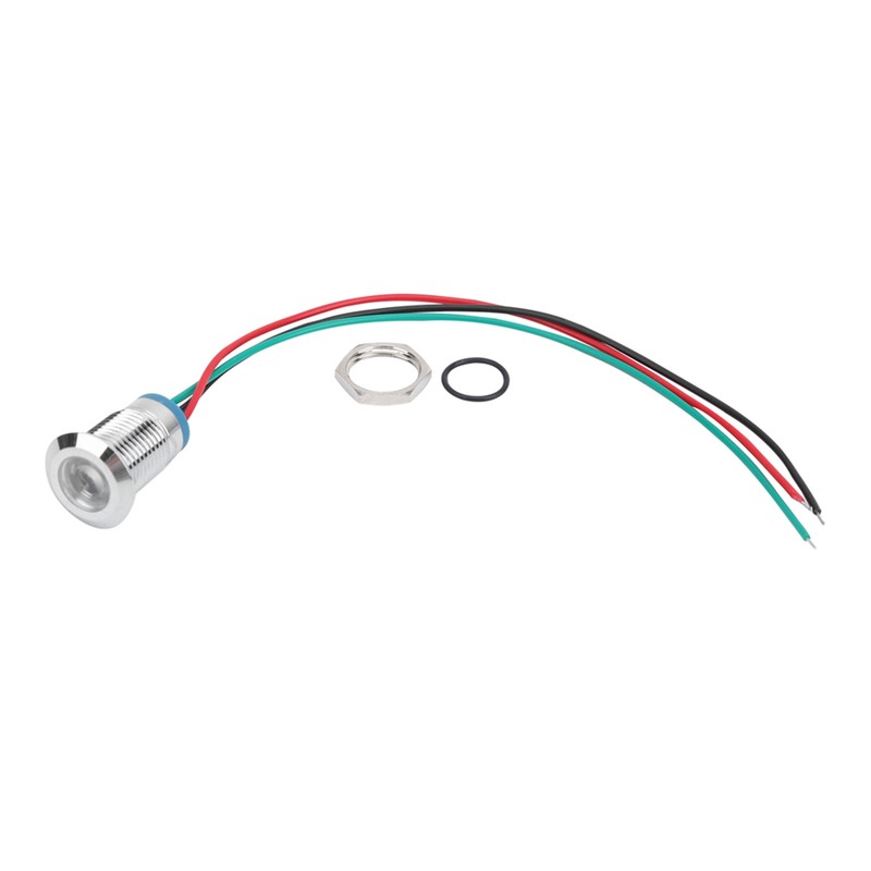 4 Sets PreWired Round LEDs Waterproof Metal 2Color Indicator Common