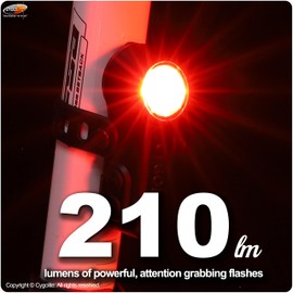 Cygolite Slingshot Pro 210 Lumen Bicycle Taillight – 7 Night & Daytime Modes– User Adjustable Flash Speeds- Sleek and Compact Design– IP64 Water Resistant– USB-C Rechargeable–Great for Busy Roads