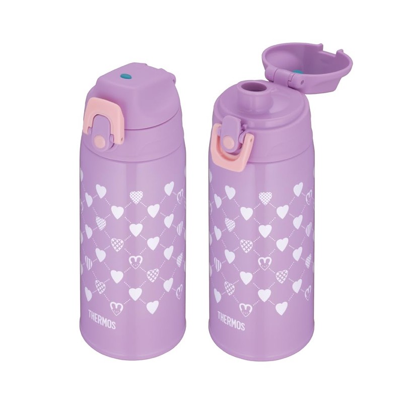 Thermos FJJ-602WF PL-P Vacuum Insulated 2-Way Bottle, 0.6L/0.63L Purple Pink