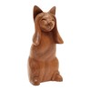 NOVICA Brown Animal Themed Wood Sculpture, 7.5" Tall, Hear No