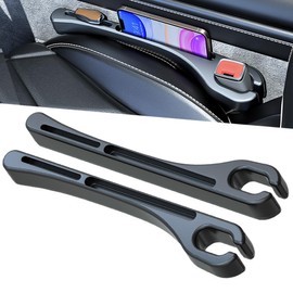 Fosdonge Upgraded Car Seat Gap Filler 2 Pack，Car Gap Filler Prevent Things from Falling Between Seat and Center Console, car Accessories Cool (Black)