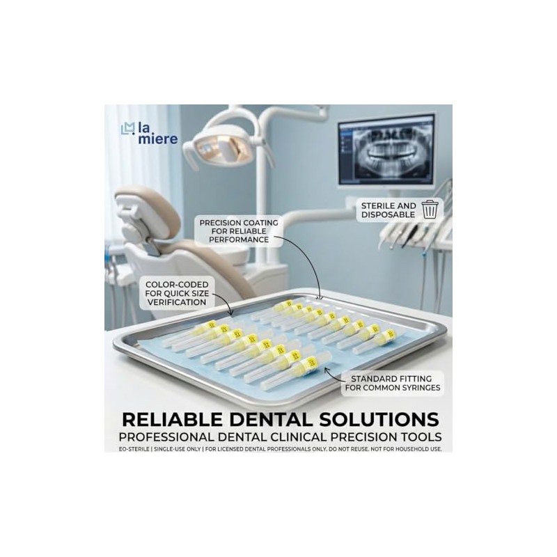 LA MIERE Agujas dentales desechables de plástico premium (100 unidades)