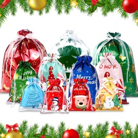 Christmas Bags Christmas Drawstring Gift Bags Assorted Sizes Large Medium