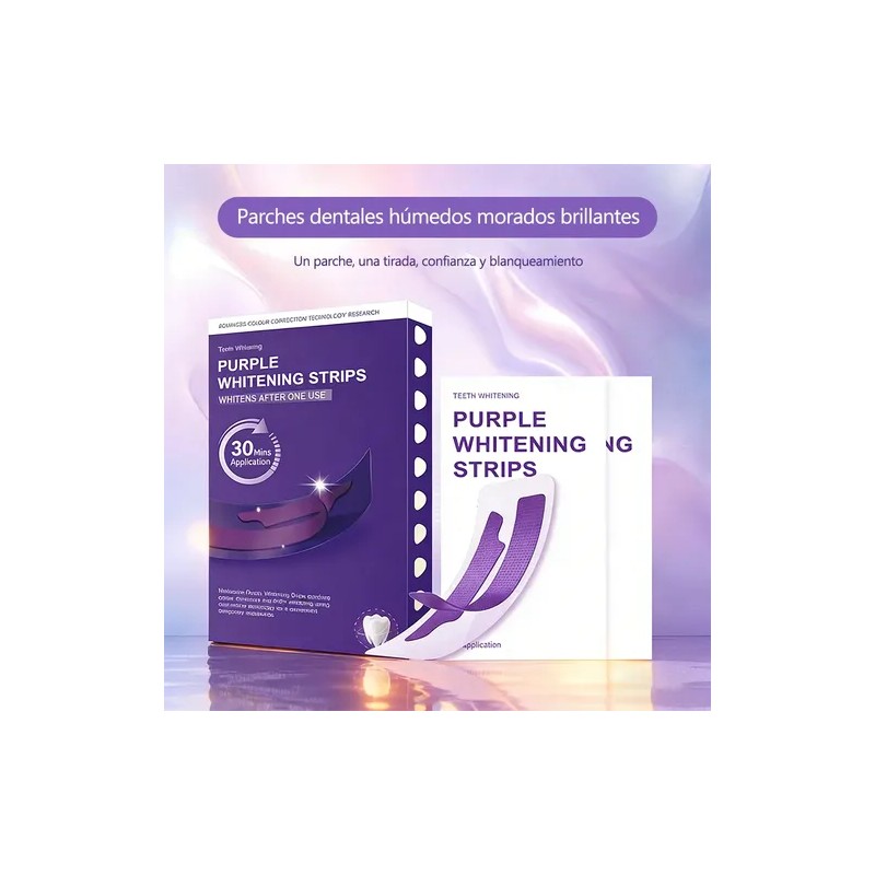 Sktto Kit Blanqueamiento Dental 14pzs Tiras Moradas