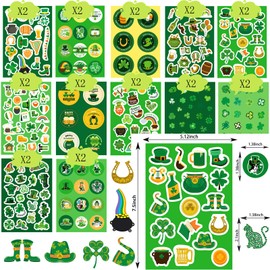 414PCS St Patricks Day Stickers, St. Patrick's Day Stickers for Kids Shamrock Stickers for Party Favors Supplies Games Gifts Reward