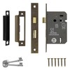 Decoranddecor Sash Mortice Door Lock with Keys - 2.5inc /64mm