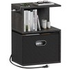 Furologee S Nightstand with Charging Station, 3 Tier Open End
