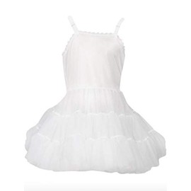 L C Boutique Girls Extra Full Bouffant Full Slip Adjustable Straps 2T-14 White