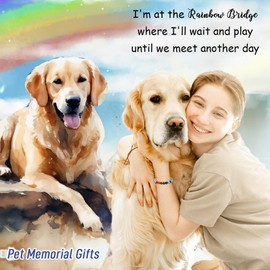 TONY & SANDY Dog Memorial Gifts for Loss of Dog, Pet Memorial Gifts for Dogs, Dog Passing Away Memorial Sympathy Rainbow Bridge Memorial Bracelet for Women Who Loss of Dog Cat Furry Friend