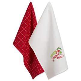 DII Christmas Tea Towels Decorative Kitchen Dish Towel Set, 18x28, Jingle On, 2 Piece