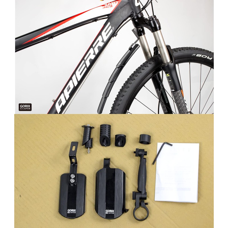 GORIX Bicycle Fender, Mud Guard, Telescopic, Slide-Type, Compact, Front and