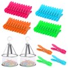 prota Pack of 48 Clothes Pegs with Basket, Plastic Clothes