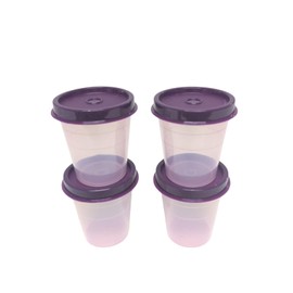 Tupperware Fridge Gnome Midgets 60 ml Mini Set Liliput Cups Gnome Cups Minis (4 Aubergine)