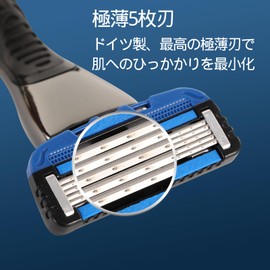COVIK 5-Blade Razor Shaving Holder (with Blade) for Men, Main Unit + Replacement Blade (Body + 2 Replacement Blades)