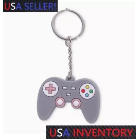 Gamepad Keychain, Silicone, Gray Controller, Awesome Gamer Gift