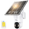 4G LTE Cellular Solar Security Camera Wireless Outdoor, 360° No