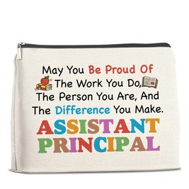 UPNEGE Makeup Bag Assistant Principle Retirement Gifts for Women, Assistant Principle Retired Going Away Leaving Gifts, Assistant Principal Cosmetic Bag Zipper Makeup Pouch
