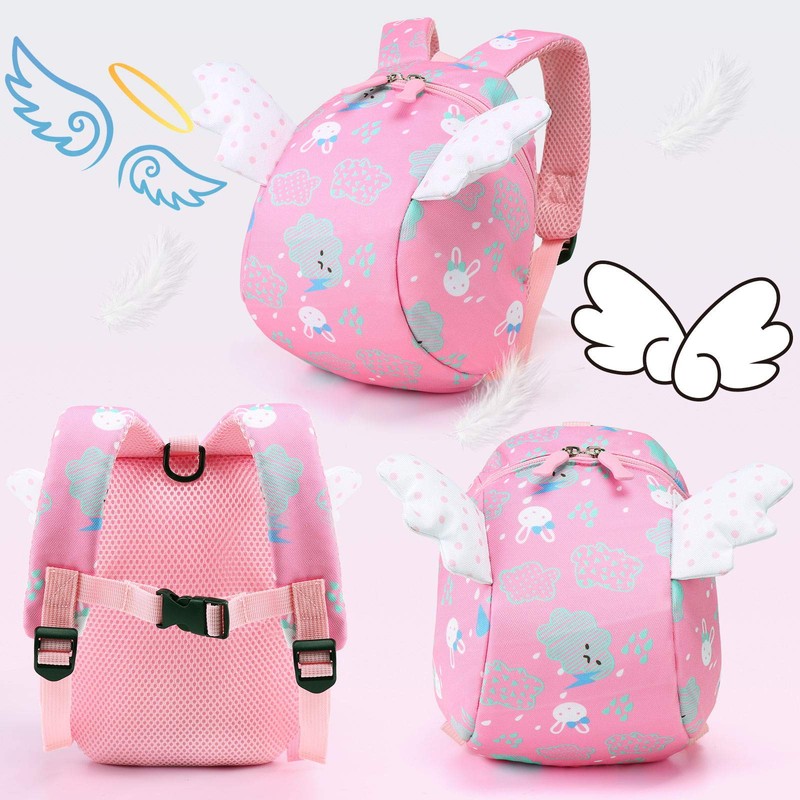 Cosyres Bunny Kids Backpack Preschool Toddler Girls with Reins Pink