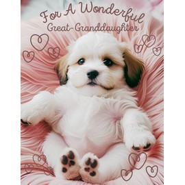 Greeting Card For A Wonderful Great-Granddaughter with Maltipoo Puppy Dog - Sending You This Special Wish