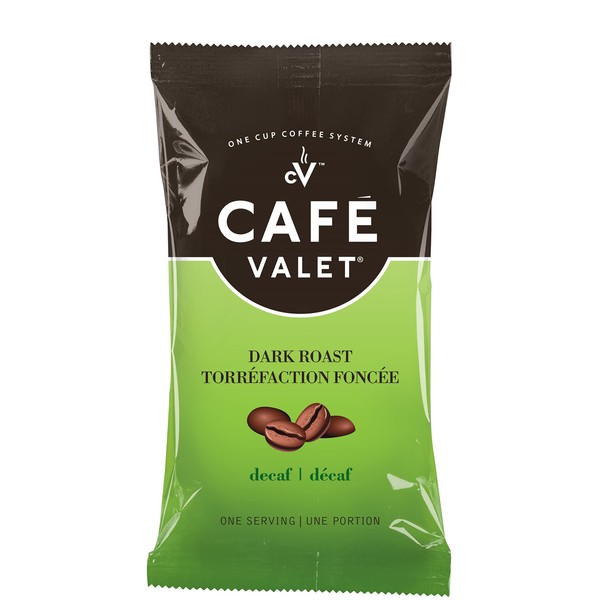 Café Valet Single Serve Individually Wrapped Coffee Packs, Decaf 100% Arabica Coffee, 84 Count