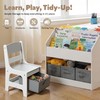 TODEFULL Kids Table and 2 Chairs Set Large Storage, Kids