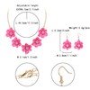 Ever Faith Hot Pink Flower Necklace for Women, Summer Boho