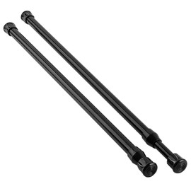 KXLIFE 2 Pack Small Spring Tension Curtain Rod 16 to 28 Inch, Tension Rods No Drill for Window Cupboard Closet,Black