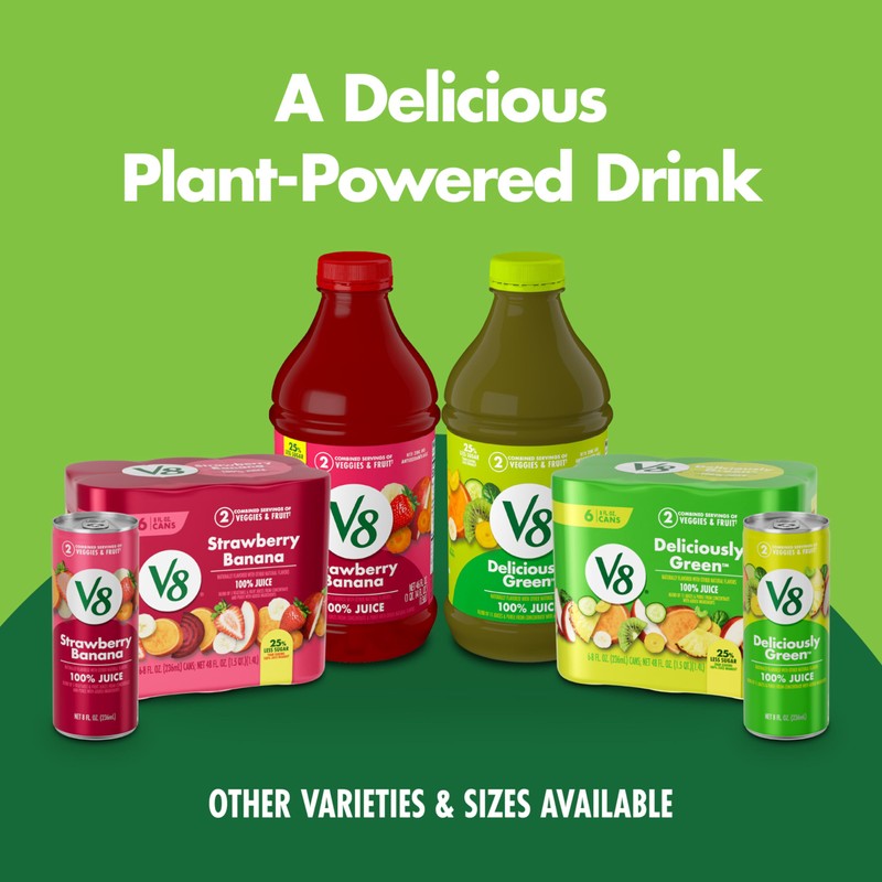 V8 Deliciously Green 100% Fruit and Vegetable Juice, 8 fl