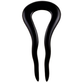 Camila Paris CP2670 French Twist Stick Clip Pins, Black, Wavy Hair Pin U-Shaped Hair Fork for Girls Spiral Updo Bun Holder, Fashion Flexible Durable Styling Hair Accessories for Women, Made in France
