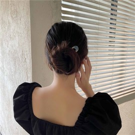 Yheakne Natural Shell Hair Clip U Shape Hair Pin Updo Hair Bun Chignon Hair Fork French Hair Pins 2 Prong Hair Pins Updo Hair Holder (Style G)