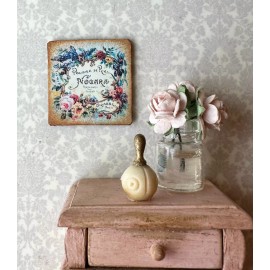 The Happy Little Home Miniature Dollhouse RITZ POWDER 1:12 French sign for boudoir COLORFUL flowers