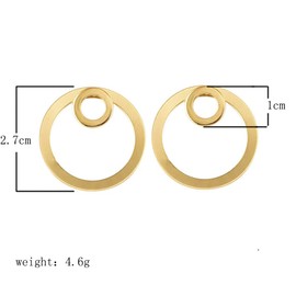 DoubleNine Hoop Spiral Earrings Boho Double Circle Gold Geometric Earrings Stud Wedding Bridal Minimalist Jewelry for Women Girls
